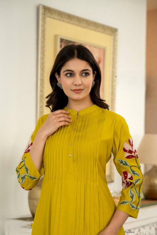 Sunshine Bloom Mustard Kurta Set