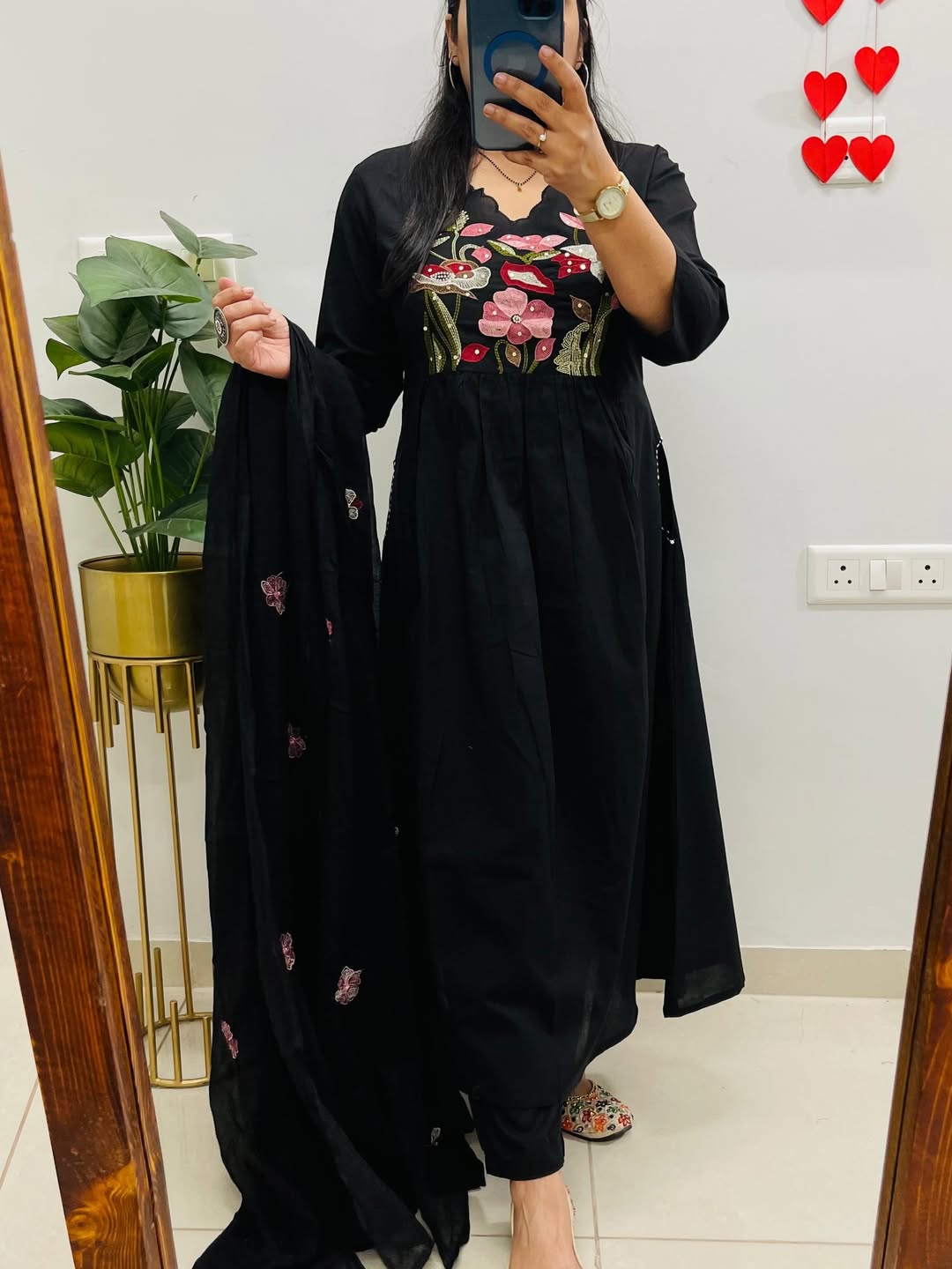 Jaipur Bandhej Black Embroidered Kurta Set With Dupatta – Festive Ethnic Wear