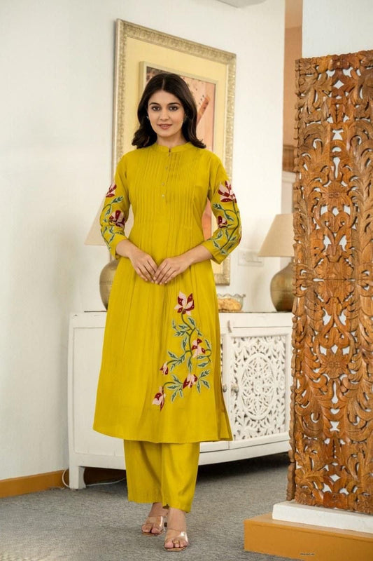 Sunshine Bloom Mustard Kurta Set